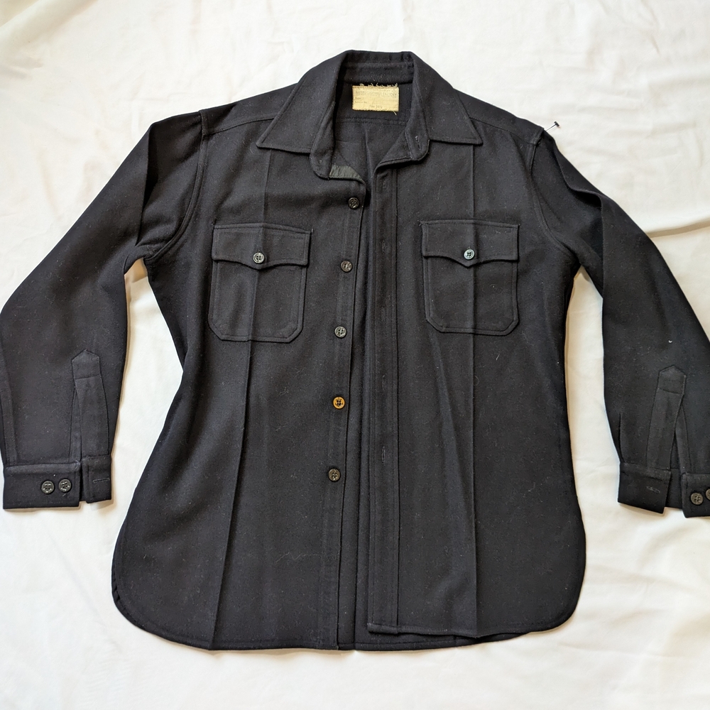 Men's Vintage Naval Issue Wool Button Down Shirt